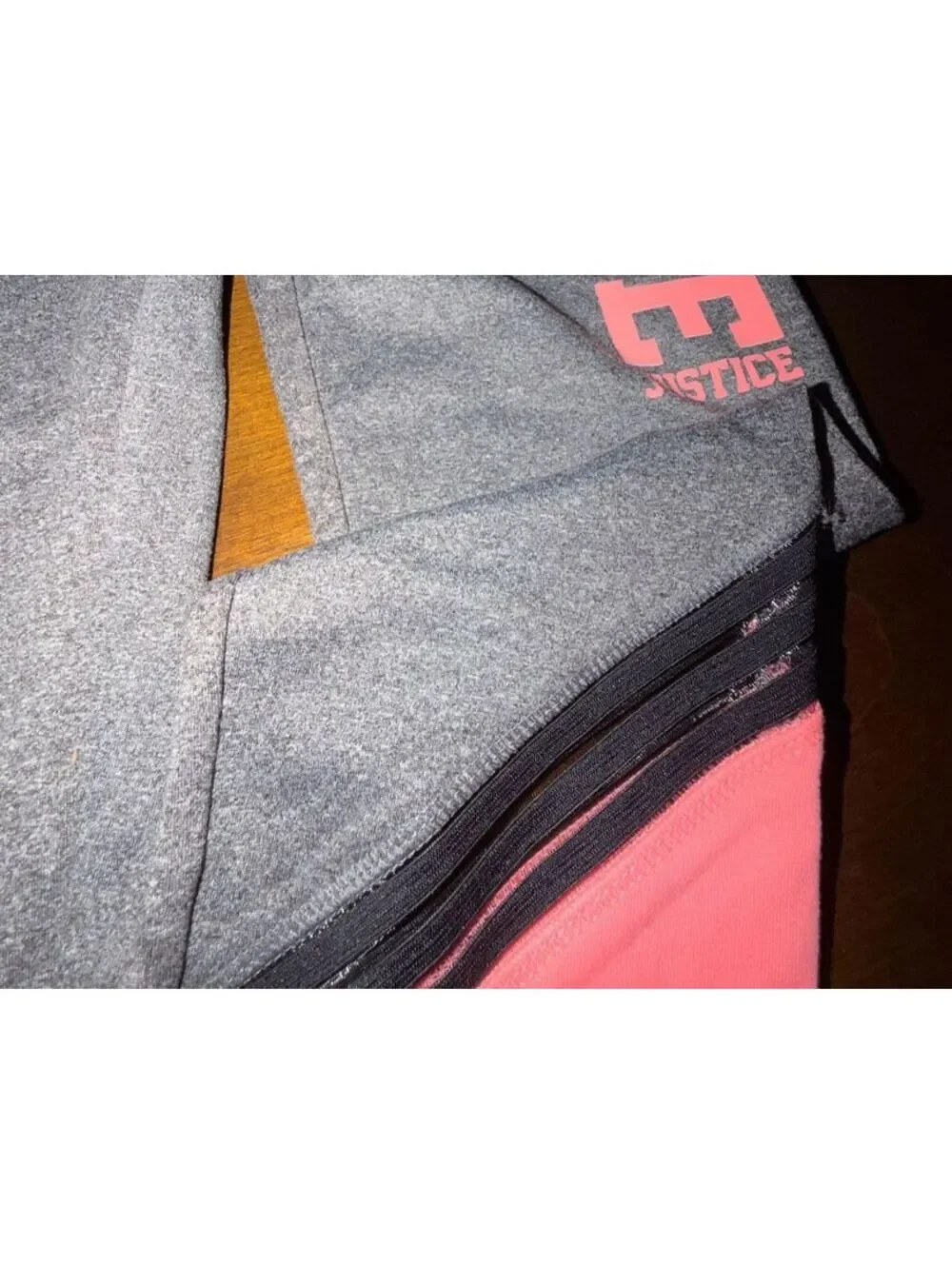 Justice Girls Size 18/20 Gray and Coral Lacrosse Athletic Leggings